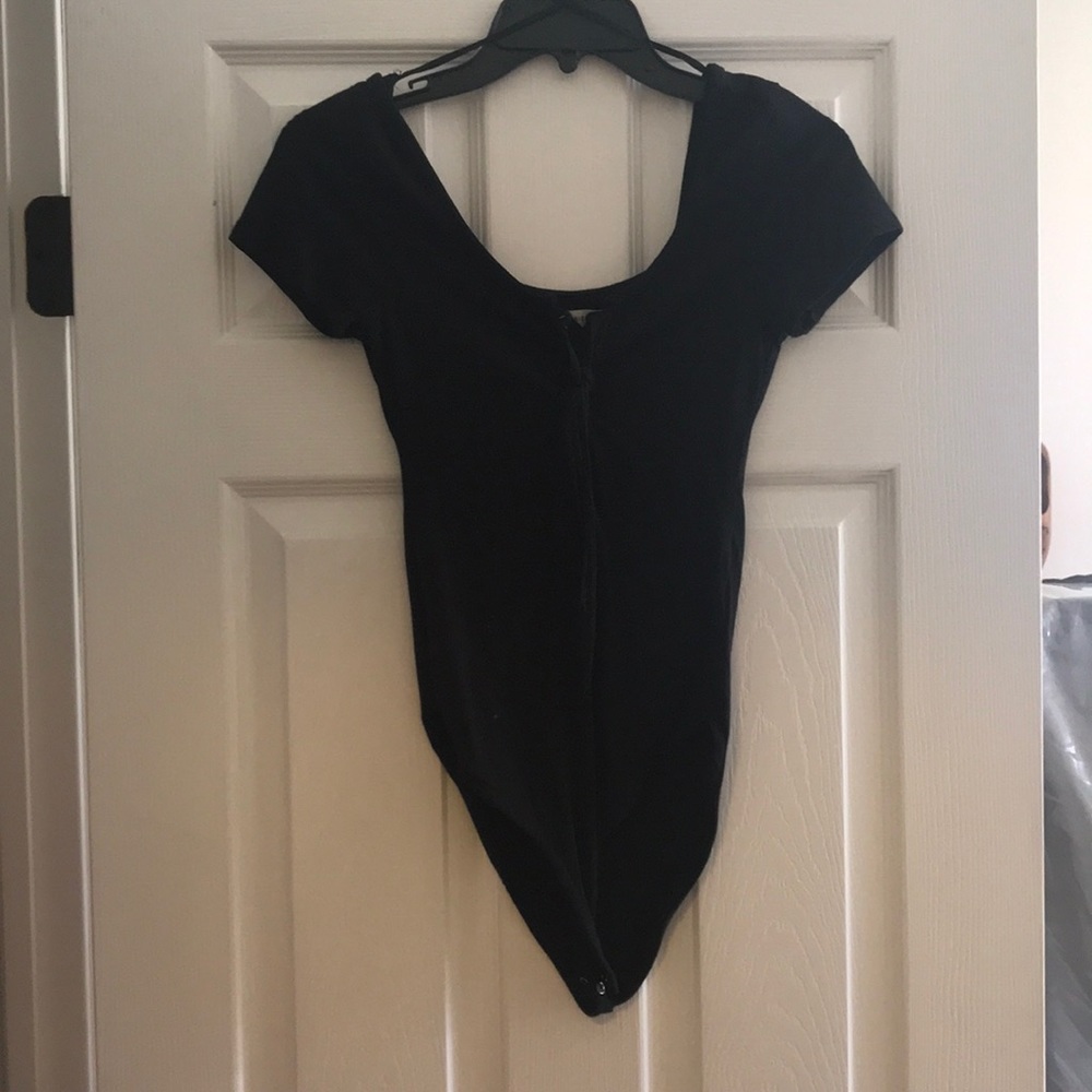 Black lace up bodysuit